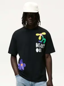 London Hills Men Graphic Printed Round Neck Cotton Relaxed Fit T-shirt