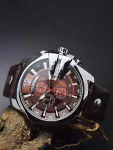 Curren Men Embellished Analogue Watch CR-8176-Slvr Brwn