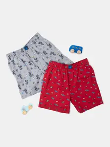 Jockey Pack of 2 Super Combed Cotton Printed Boxer Shorts with Side Pockets - MB05