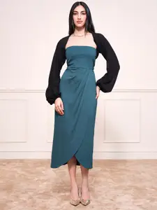 AND Open Front Long Cuffed Sleeves Crop Shrug