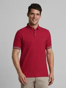 SIMON CARTER LONDON Men Solid Polo Collar Cotton T-shirt