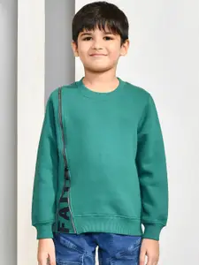 YOUMAA Boys Printed Pullover Sweatshirt With Zip Detail