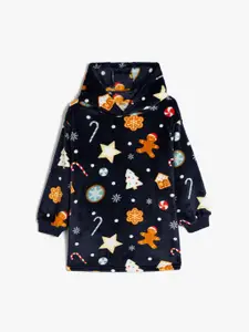 Koton Girls Printed Hooded Sweatshirt