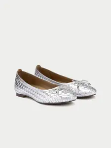 Oroh Women Textured Ballerinas with Bows Flats