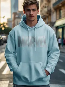 Bewakoof Men Printed Hooded Pullover Sweatshirt