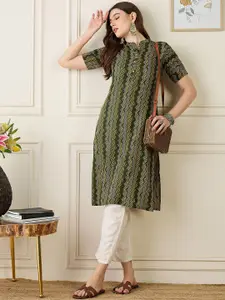 Anouk Geometric Printed Regular Cotton Straight Kurta