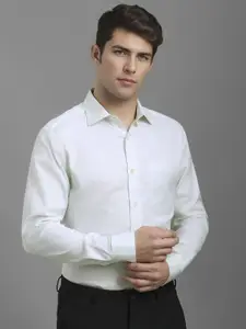 Louis Philippe Men Classic Spread Collar Micro Ditsy Printed Cotton Formal Shirt