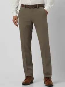 Van Heusen Men Slim Fit Mid-Rise Formal Trousers