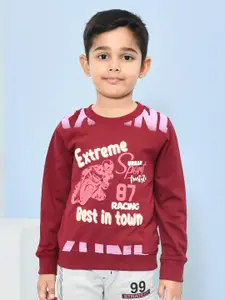 YOUMAA Boys Printed Round Neck Sweatshirt