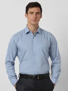 Van Heusen Men Speread Collar Micro Ditsy Printed Cotton Formal Shirt