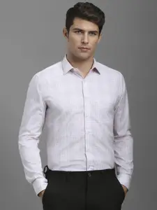 Louis Philippe Men Spread Collar Geometric Printed Cotton Formal Shirt