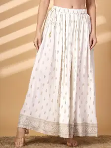 Clora Creation Women Ethnic Printed Flared Maxi Skirt