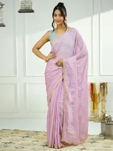 Satrani Embellished Beads and Stones Pure Silk Saree