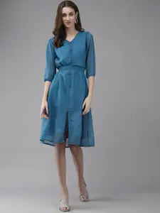 The Roadster Lifestyle Co Women Georgette Fit and Flare Midi Dress