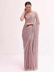 KALKI Fashion Embellished Sequinned Tissue Saree