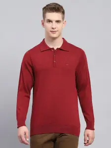 Monte Carlo Men Solid Woollen Polo Collar T-shirt