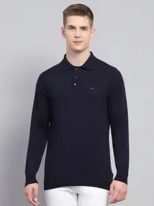 Monte Carlo Men Solid Woollen Polo Collar T-shirt