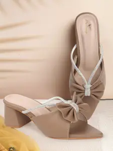 CHINRAAG Embellished Block Heel Sandals