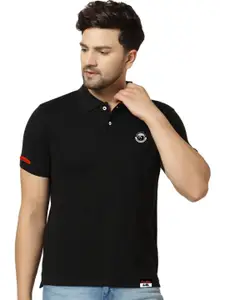 London Hills Men Solid Polo Collar Cotton T-shirt
