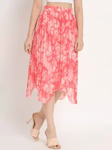 NUEVOSDAMAS Women Printed Pleated Skirt