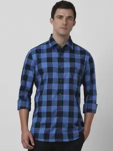Van Heusen Sport Men Slim Fit Gingham Checked Solid Cotton Casual Shirt