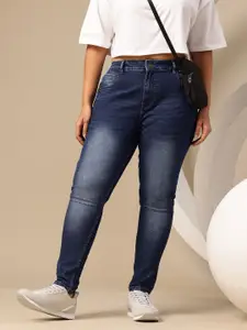 Sztori Plus Size Women Mid-Rise Heavy Fade Stretchable Skinny Fit Jeans