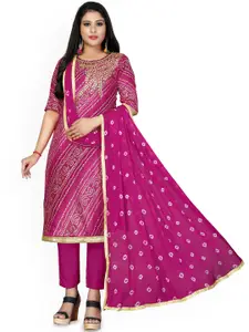 Maroosh Floral Embellished Gotta Patti Cotton Unstitched Dress Material