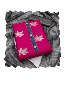 Maroosh Floral Woven Design Gotta patti Organza Unstitched Dress Material