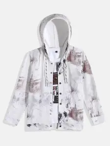 CAVIO Boys Abstract Printed Lightweight Jacket with Tshirt