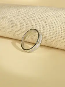 TOUCH925 Cubic Zirconia Studded Pure Silver Adjustable Finger Ring