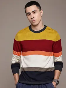 The Roadster Lifestyle Co. Colourblocked Striped Pullover