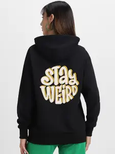 JUNEBERRY Women Printed Hooded Sweatshirt