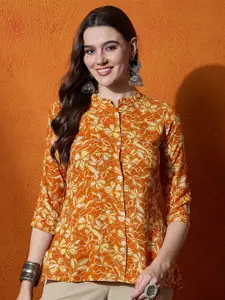 Anouk Ethnic Motifs Printed Pleated Short Kurti
