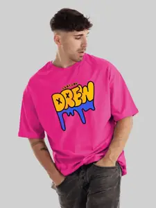 Leotude Men Typography Printed Round Neck Cotton Relaxed Fit T-shirt