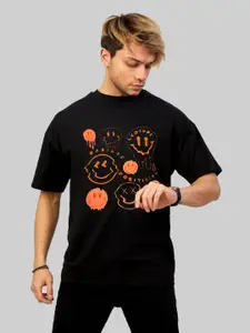 Leotude Men Graphic Printed Round Neck Cotton Relaxed Fit T-shirt