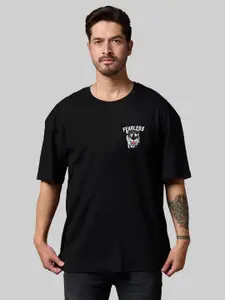 Leotude Men Graphic Printed Round Neck Cotton Relaxed Fit T-shirt