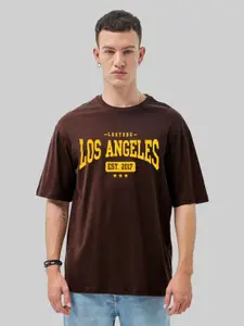 Leotude Men Typography Printed Round Neck Cotton T-shirt