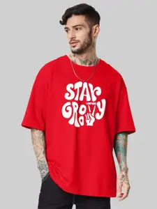 Leotude Men TYpography Printed Round Neck Cotton Relaxed Fit T-shirt