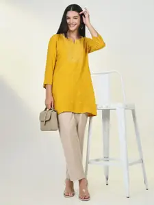 SHOWOFF Floral Embroidered Thread Work Thread Work Kurti