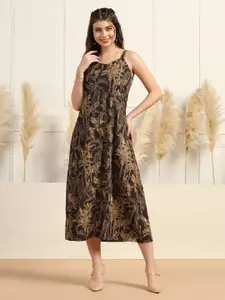 FASHION DREAM Animal Print A-Line Maxi Dress