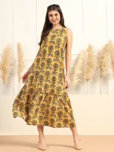 FASHION DREAM Animal Print Halter Neck A-Line Maxi Dress