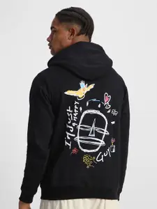 VEIRDO Men Printed Hooded Sweatshirt