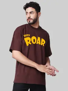 Leotude Men Typography Printed Round Neck Cotton Relaxed Fit T-shirt