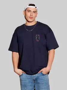 Leotude Men Graphic Printed Round Neck Cotton Relaxed Fit T-shirt