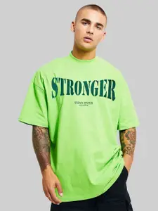 Leotude Men Typography Printed Round Neck Cotton Relaxed Fit T-shirt