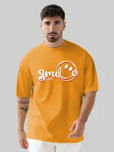 Leotude Men Typography Printed Round Neck Cotton Relaxed Fit T-shirt