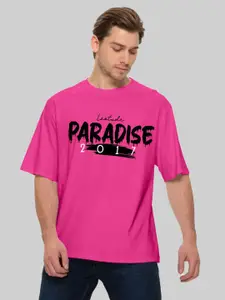 Leotude Men Typography Printed Round Neck Cotton Relaxed Fit T-shirt