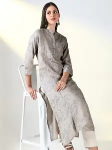 SHOWOFF Ethnic Motifs Printed Cotton A Line Kurta