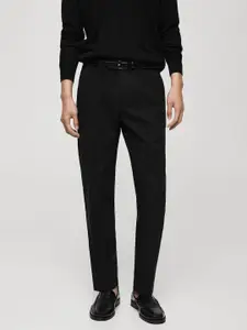MANGO MAN Regular Fit Solid Trousers