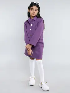 taffykids Girls Shirt Collar Long Sleeves Shirt With Skirt